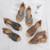 Women Summer Slope Heel Sandals Fashion Bohemian Style Fish Mouth Shoes, Size: 40(Brown)