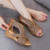 Women Summer Slope Heel Sandals Fashion Bohemian Style Fish Mouth Shoes, Size: 39(Black)