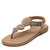 Ladies Summer Bohemian Roman Sandals Seaside Flat Beach Shoes, Size: 37(Apricot)