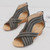 Women Summer Slope Heel Sandals Fashion Bohemian Style Fish Mouth Shoes, Size: 37(Black)