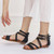 Ladies Summer Wedge Sandals Open-Toe Thick-Soled Roman Style Sandals, Size: 41(Black)
