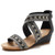 Ladies Summer Slope Heel Sandals Non-Slip Open-Toed Roman Style Shoes, Size: 41(Black)