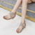 Ladies Summer Slope Heel Sandals Non-Slip Open-Toed Roman Style Shoes, Size: 41(Black)