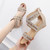 Ladies Summer Slope Heel Sandals Non-Slip Open-Toed Roman Style Shoes, Size: 41(Black)
