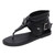 Ladies Belt Buckle Flip Flops Casual Flat Sandals, Size: 37(Black)