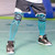 A Pair Sports Knee Pads Long Warm Compression Leggings Basketball Football Mountaineering Running Meniscus Patella Protector, Specification:  L (Sky Blue)