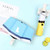 Small Fresh Three-Fold Automatic Black Rubber Sunscreen Umbrella Cartoon Cat Sunny Rain Umbrella(Sky Blue)