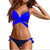 Ladies Cross Patchwork Swimwear Backless Split Bikini, Size:S(Royal blue)