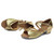 Tango Salsa Latin Low Heel Soft Bottom Dance Shoes for Girls & Women, Shoe Size:33(Gold)