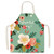 2 PCS Green Leaf Kitchen Apron Linen Cooking Gown Work Clothes, Specification: 65x75 cm(Colo)