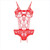 3 PCS Sexy Woman Lace Siamese Underwear Pajamas, Size:S (Red)