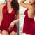 Women Sexy Lingerie Lace Babydoll Chemise Porno Petticoat, Size:M (Wind Red)