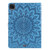 For iPad Pro 11 (2020) Pressed Printing Sunflower Pattern Horizontal Flip PU Leather Tablet Case with Holder & Card Slots & Wallet(Blue)