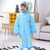Large Hat Brim Cartoon Print Children Raincoat with Schoolbag Seat, Size: XL(Blue)