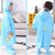 Large Hat Brim Cartoon Print Children Raincoat with Schoolbag Seat, Size: XL(Blue)