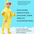 Large Hat Brim Cartoon Print Children Raincoat with Schoolbag Seat, Size: XL(Blue)