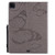 For iPad Pro 12.9 (2020) Pressed Printing Butterfly Pattern Horizontal Flip Leather Tablet Case with Holder & Card Slots & Wallet(Grey)