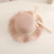 Parent-child Princess Style Beach Hat Straw Hat Adult 56-58cm(Milk White)