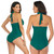 DS40 Ladies Slim and Conservative Halter Neck Swimsuit, Size: L(Dark Blue)