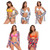 Bikini + Mesh Shawl + Split Swimsuit Women Swimsuit With Chest Pad, Size: S(Orange)
