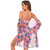 Bikini + Mesh Shawl + Split Swimsuit Women Swimsuit With Chest Pad, Size: M(White Orange Flowers)