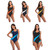 Women Comfortable Triangle One-Piece Swimsuit With Chest Pad, Size: XL(Black+white)