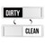Dishwasher Magnet Clean Dirty Sign Double-Sided Refrigerator Magnet(Silver Black and White Rough Characters)