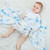 Cartoon Baby Soft Gauze Quilt Swaddle Cotton Bath Towel 117 X 117cm, Style: Milk