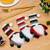 Christmas Table Decoration Cartoon Knitted Striped Knife and Fork Cover(Green)