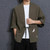 Men Loose Embroidery Hanfu Robe Cardigan, Size:L(Green)