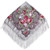 Gray Ethnic Style Retro Tassel Square Scarf Flower Pattern Headscarf Scarf, Size:90 x 90cm