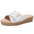 Casual Simple Non-slip Wear-resistant Square Buckle Beach Slippers Sandals for Women (Color:White Size:37)