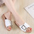 Casual Simple Non-slip Wear-resistant Square Buckle Beach Slippers Sandals for Women (Color:White Size:37)