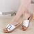 Casual Simple Non-slip Wear-resistant Square Buckle Beach Slippers Sandals for Women (Color:White Size:37)