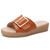Casual Simple Non-slip Wear-resistant Square Buckle Beach Slippers Sandals for Women (Color:Orange Size:40)