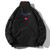 Letters Printed Stand Collar Pullover Coat Loose Casual Jacket for Men (Color:Black Size:XXL)