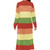 Contrast striped knit sweater (Color:Orange Green Size:S) Contrast striped knit sweater (Color:Orange Green Size:S)