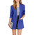 One Buckle Long-sleeved Suit (Color:Dark Blue Size:S)