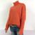 Fashion Edge Curl High Collar Knit Sweater (Color:Orange Size:XL) Fashion Edge Curl High Collar Knit Sweater (Color:Orange Size:XL)