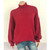 Fashion Thick Thread Turtleneck Knit Sweater (Color:Wine Red Size:XL)