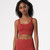 Skin Friendly Nude Sports Bra Cross Back Shockproof Fitness Vest (Color:Cayenne Red Size:S)
