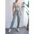 High Waist Drawstring Fitness Pants Loose Casual Sports Yoga Clothes (Color:Water Moss Color Size:XL)