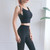 Full Package Deep U-back Shockproof Gathered Fashion Vest Sports Bra (Color:Black Size:XL)
