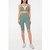Double Sided Brocade Skin Nude Fitness Pants Five Point Tight Yoga Shorts (Color:Tidewater Teal Size:M)
