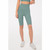Double Sided Brocade Skin Nude Fitness Pants Five Point Tight Yoga Shorts (Color:Tidewater Teal Size:M)