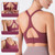 Y-shaped Wide Shoulder Belt Geometric Hollow Out Shockproof Nude Yoga Sports Underwear (Color:Laguna Size:M)