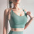 No Trace Buckle Peach Chest Line Yoga Sports Vest (Color:Tidewater Teal Size:L)