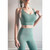 No Trace Buckle Peach Chest Line Yoga Sports Vest (Color:Tidewater Teal Size:L)