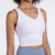 Fashionable Back Gathering Shockproof Yoga Sports Vest (Color:White Size:L)