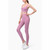 Charming Deep V Shockproof Gathered Fitness Yoga Underwear (Color:Pink Taupe Size:XL)